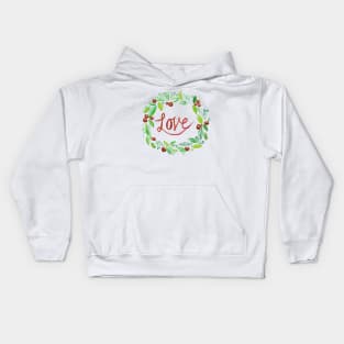 Christmas Love Wreath Kids Hoodie